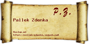 Pallek Zdenka névjegykártya